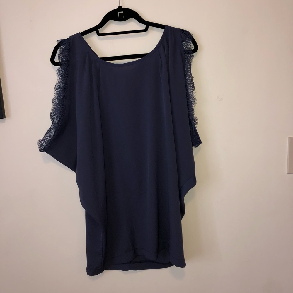 Blue chiffon tunic shirt
